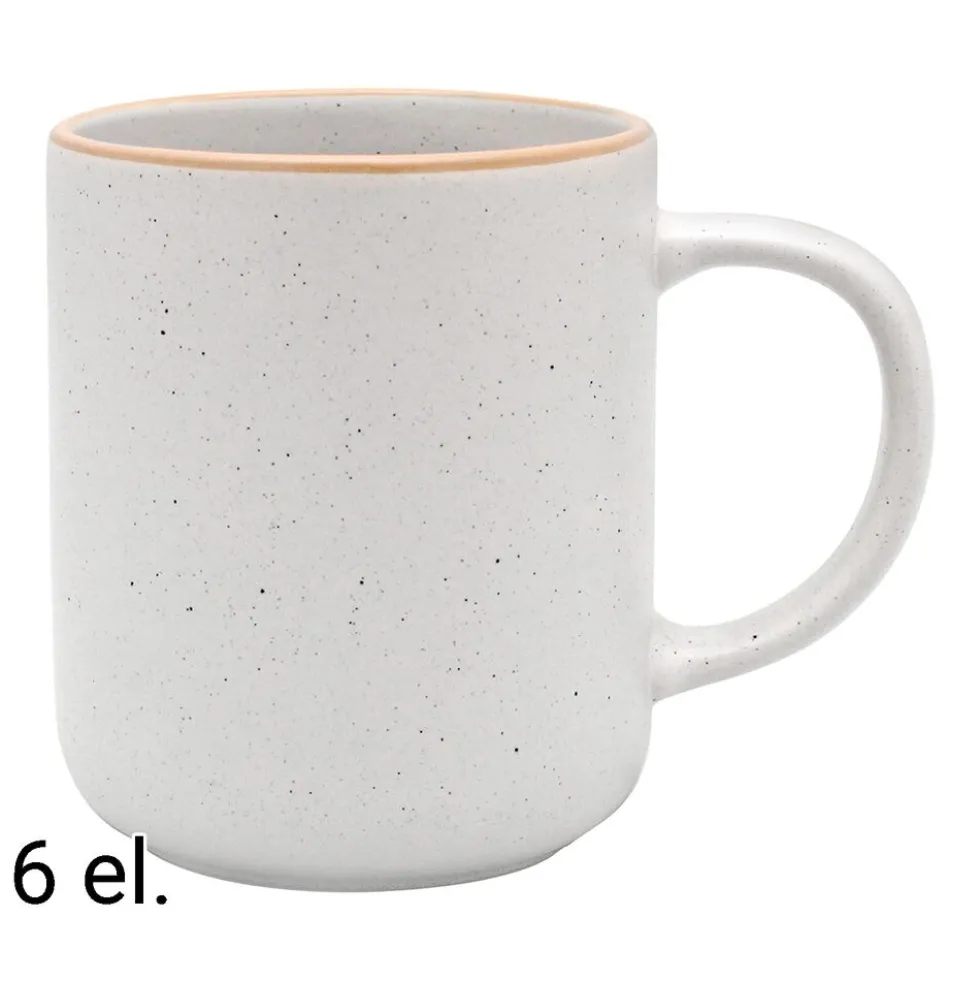 Zestaw kubków z kamionki MG Home Artena White, 400 ml, 6 sztuk, białe