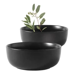 Zestaw misek z kamionki MG Home Artena Black,780 ml, 4 sztuki, czarne