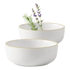 Zestaw misek z kamionki MG Home Artena White,780 ml, 4 sztuki, białe