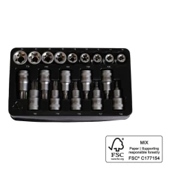 Zestaw nasadek i kluczy wpustowych Torx 1/2” Niteo