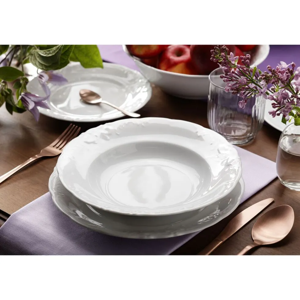 Zestaw obiadowy z porcelany Chodzież Fryderyka, na 6 osób, 18 elementów, biały