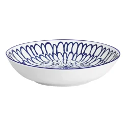 Zestaw obiadowy z porcelany na 6 osób MG Home Fiori, 18 elementów, biało-niebieski