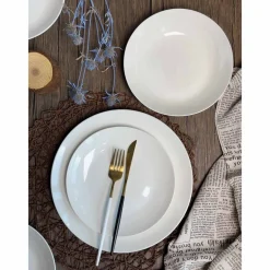 Zestaw obiadowy z porcelany na 6 osób MG Home Classic, 18 elementów, biały