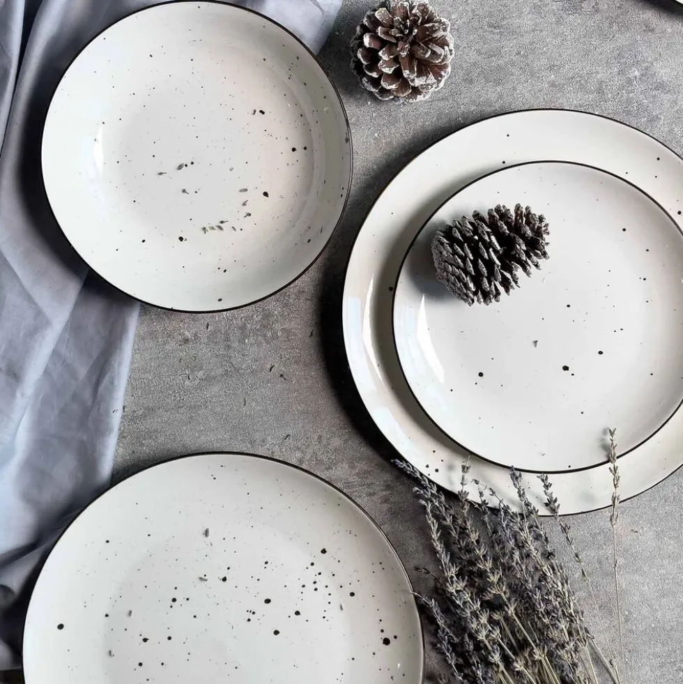 Zestaw obiadowy z porcelany na 4 osoby MG Home Gemma, 12 elementów, biały