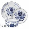 Zestaw obiadowy z porcelany na 4 osoby MG Home Sintra, 12 elementów, biały