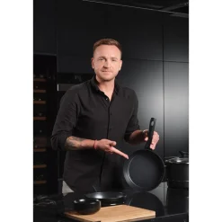 Zestaw patelni Florina Delux by Mateusz Gessler, 3 elementy, non-stick, czarne