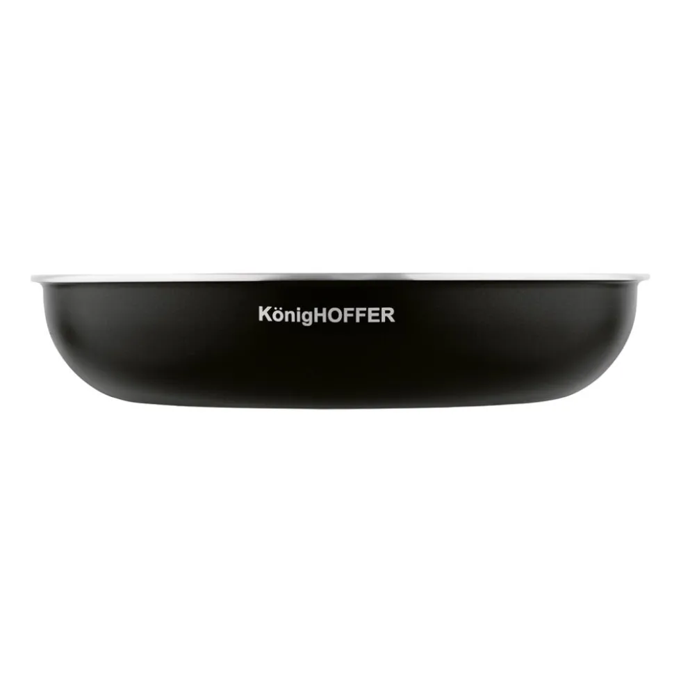 Zestaw patelni Konighoffer Spinel Black, 20/24/28 cm, odpinana rączka, czarne