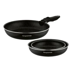 Zestaw patelni Konighoffer Spinel Black, 20/24/28 cm, odpinana rączka, czarne