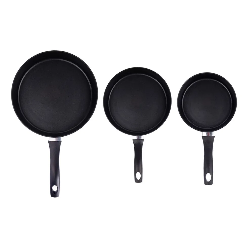 Zestaw patelni MG Home Verso, 3 elementy, non-stick, czarne