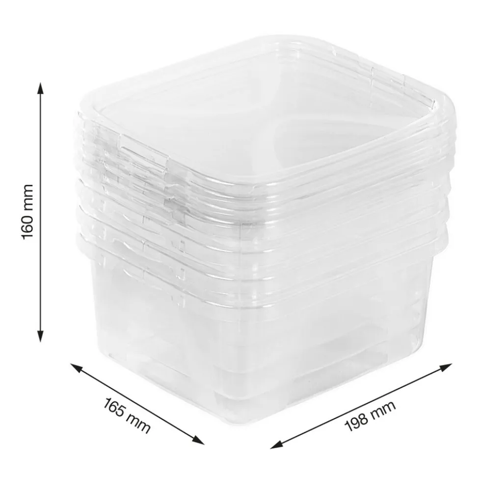 Zestaw 4 pudełek do przechowywania Rotho Lona, 2 l, transparentne