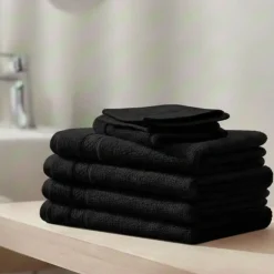 Zestaw ręczników frotte Art Soft Home, 500 g/m², 40 x 70 cm, 6 szt., czarne