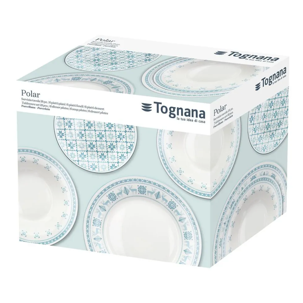 Zestaw talerzy Tognana Olimp New Polar, 18 elementów, wielokolorowy