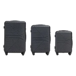 Zestaw walizek Wings Merlin z policarbonu, 3 szt., czarne