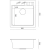 Zlewozmywak granitowy Root Chef Leo Box, czarny mat, 50 x 52 x 20 cm