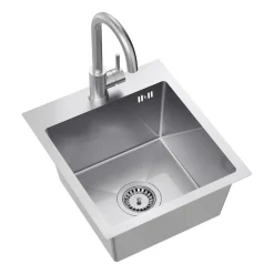 Zlewozmywak stalowy Mini Basic z baterią, stal nierdzewna, 400 x 450 x 200 mm